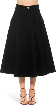 Alexia Admor Avery Cargo Midi Skirt in Black at Nordstrom Rack, Size 6