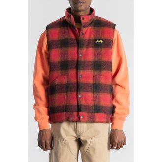Stan Ray Plaid Cotton Flannel Vest in Red at Nordstrom Rack, Size X-Large