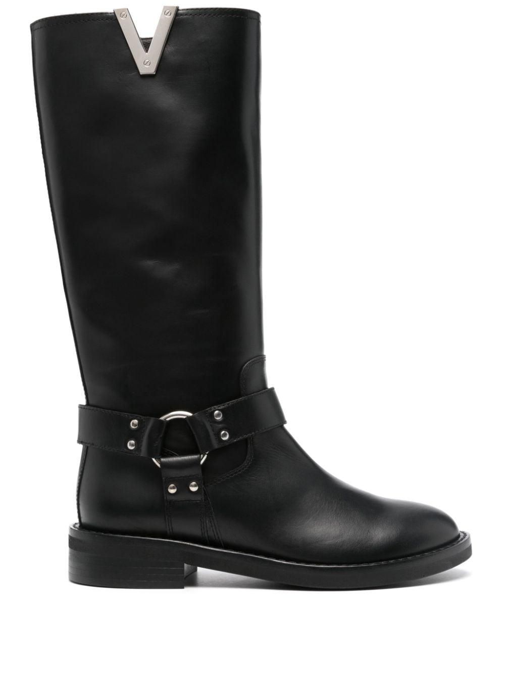 ブーツその他 Via Roma 15 Black Suede Heeled High Boot Via Roma 15 Black Suède Heeled High Boot | ShopSimon