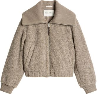 Marc O'Polo Casual Blouson met Kenmerkende Gebreide Kraag - Dames - Winterjassen - Bruin - M - Katoen - Jassen