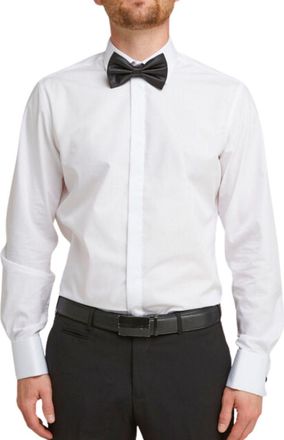 Double TWO Tailored Fit White Plain Front Dress Shirt (as8, Neck, 17_Point_5, Regular, Regular)