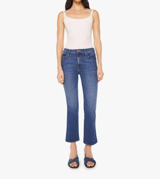 Mother Mid Rise Smokin Double Flood Jeans In Start Your Engines