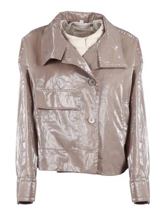 Duno Cropped Shiny Flap Pocket Jacket
