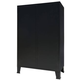 Berkfield Home Wardrobe Metal Industrial Style 67x35x107 cm Black | Size: 67 x 35 x 107 cm