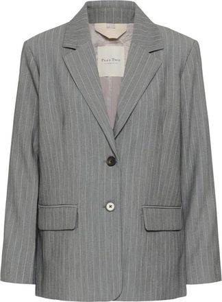Part Two Taylor PW BZ Blazer - Dames - Blazers - Grijs - S - Leer - Jassen