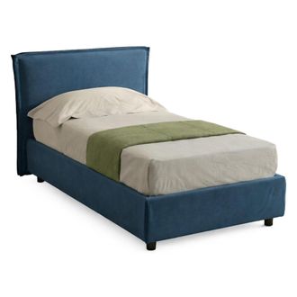 Dmora Cama Individual Bruino, Desenfundable, Con Contenedor Hecho En Italia, Tama&ntilde;o Colch&oacute;n 80x200 Cm, Azul