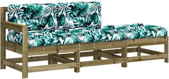 vidaXL Vidaxl - Juego De Sof&aacute;s Jard&iacute;n 3 Pzas Y Cojines Madera Pino Impregnada