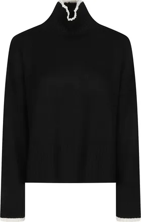 Pinko Black Falkland Turtle Neck Wool-Blend Turtleneck
