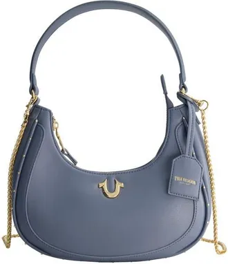 True Religion Zip Top Crescent Hobo Bag in Blue at Nordstrom