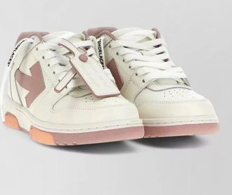 Off-white leather low-top sneakers