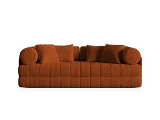 Cosmopolitan Design Sof&aacute; cama 3 plazas terciopelo terracota