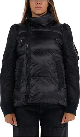 sacai Winter Jackets, female, Black, L, Padded Blouson Jacket