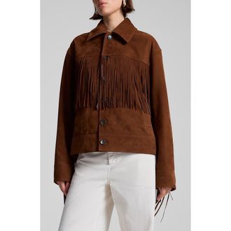 A.L.C. Wren Fringe Suede Jacket in Timberglaze at Nordstrom Rack, Size X-Small