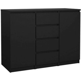 Dmora Dmora - Credenza Alix, Buffet da soggiorno, Madia da salotto, Dispensa da cucina, 121x50 h91 cm, Nero