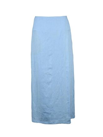 Eleventy Light Blue Linen Long Skirt