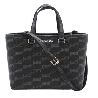 Balenciaga Black Gray Coated Canvas Tote Bag (Pre-Owned)