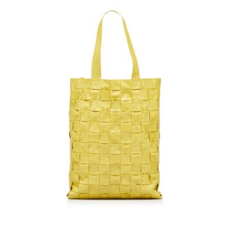 Bottega Veneta Yellow Maxi Intrecciato Cassette Tote Bag