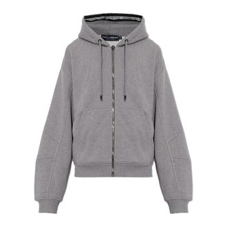 Dolce & Gabbana Katoenen hoodie sweatshirt - Heren - Vesten met rits - Grijs - XL - Katoen - Hoodies & sweatvesten