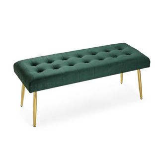 VERSA Banco pie de cama en poliester verde