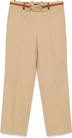 Gucci Katoenen broek met Horsebit-detail - Beige