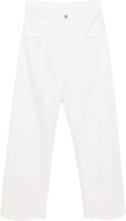 Maison Margiela Straight Broeken - Dames - Straight fit broeken - Wit - M - Katoen - Broeken