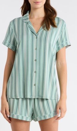 Nordstrom Moonlight Eco Short Pajamas in Teal Varigated Stripe at Nordstrom, Size X-Small