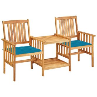 vidaXL Sillas Y Mesita De Jard&iacute;n Con Cojines Madera Maciza Acacia Vidaxl