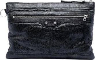 Balenciaga Pre-owned Leren Clutch - Dames - Vintage Clutch - Zwart - ONE Size - Leer - Vintage