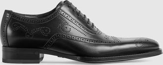 Gucci Mens Lace-up Shoe, Black, Leather