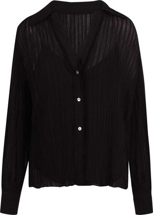 Vince Silk Blouse with Lace Hem