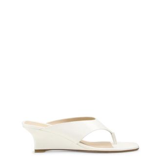 Stuart Weitzman Wedges, female, White, Size: 6 US Vinnie Wedge Thong 50