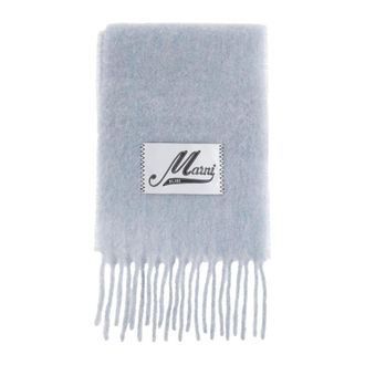 Marni Fringed Scarf - female - Marni - Winter Scarves - Blue - ONE SIZE - Accessories