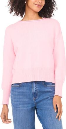 Vince Camuto Roll Neck Sweater in Precious Pink at Nordstrom, Size X-Small