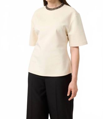 Soaked In Luxury Magana Glitter Short Sleeves Blouse In Whitecap Gray