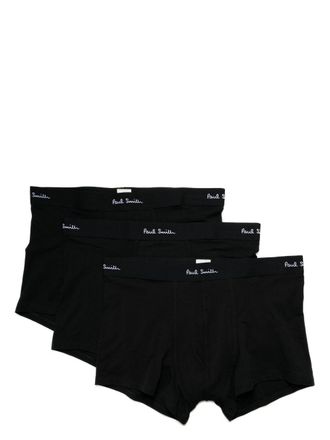 Paul Smith Drie boxershorts met logoband - Zwart
