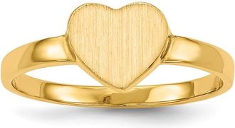Diamond2Deal 14k Yellow Gold Open Back Heart Signet Ring