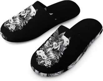Generic Elfs Fairys Butterflys Florals Mens House Slippers Slip Indoor Slipper On Shoes Warm Outdoor