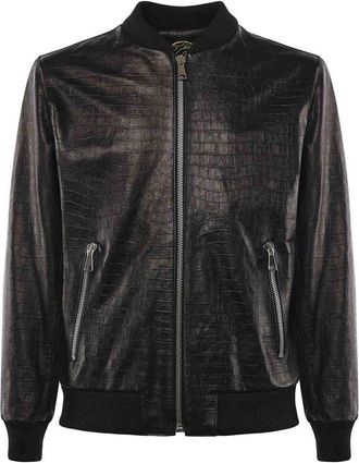 Giuliano Galiano Good Fellas Leather Bomber Jacket