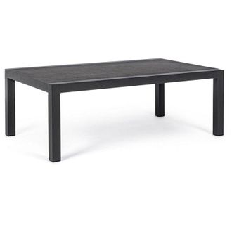 BIZZOTTO Bizzotto - Tavolo Kledi piano in ceramica, struttura in alluminio per esterno da 120 x 70 cm -Antracite