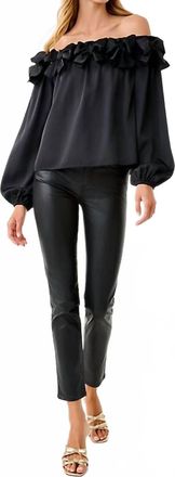 Lilly Pulitzer Analea Off The Shoulder Top In Noir