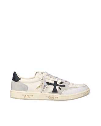 Premiata White Bsktclay Leather Suede Sneakers