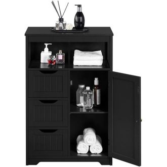 Yaheetech Yaheetech Mobile da Bagno Armadietto da Terra Mobiletto con Cassetto e Ripiano Regolabile Organizzatore Portaoggetti da Cucina Soggiorno (55,5&times; 29,5&times;