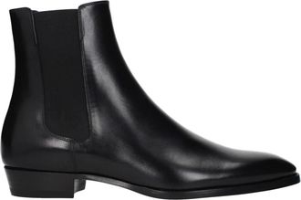 Celine Enkellaarsjes met spitse neus - Heren - Chelseaboots - Zwart - 40 1/2 EU - Leer - Schoenen