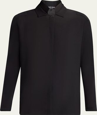 Giorgio Armani Double-Collar Silk Georgette Blouse