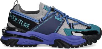 Versace Jeans Couture lace-up panelled sneakers - men - Fabric/Fabric/Rubber - 42 - Grey