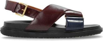 Marni Fussbett Sandal - Dames - Sandalen - Rood - 37 1/2 EU - Leer - Schoenen