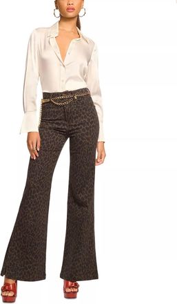 Ramy Brook Tyra Printed Flare Pant In Deep Olive
