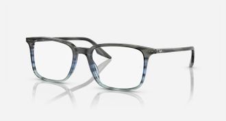 Ray-Ban Womens Rx5421 8254 Rectangle Eyeglasses Frame In Polished Striped Grey & Blue