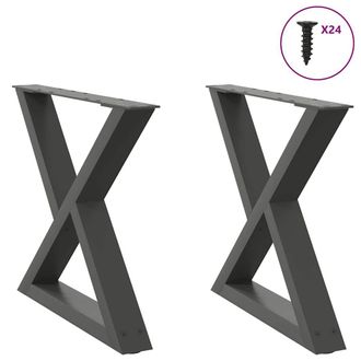 Berkfield Home Coffee Table Legs 2 pcs Anthracite 50x(42-43.3) cm Steel