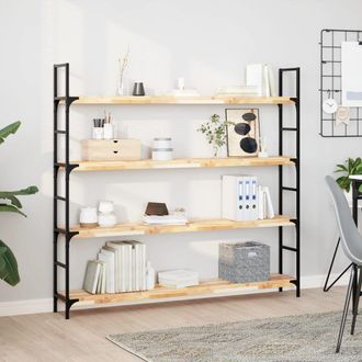 Berkfield Home Floating Shelves 2 pcs 160x20x4 cm Untreated Solid Wood Acacia in Brown | Size: 160 x 20 x 4 cm